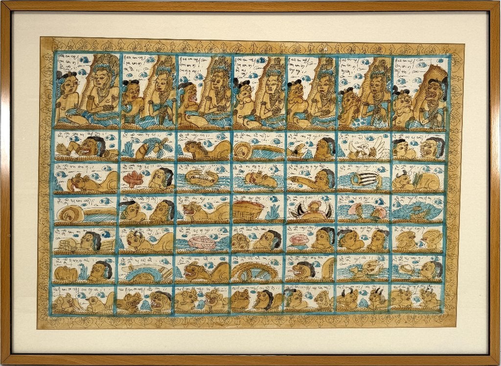 1113. Schilderij, Kamasan School – Balinese Palelintangan, Antiek en Kunst, Indonesië, Ophalen, Schilderij