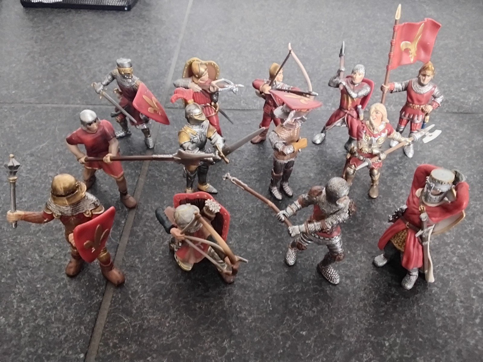 Schleich Ridders rood en blauw/geel, Verzamelen, Ophalen of Verzenden, Zo goed als nieuw
