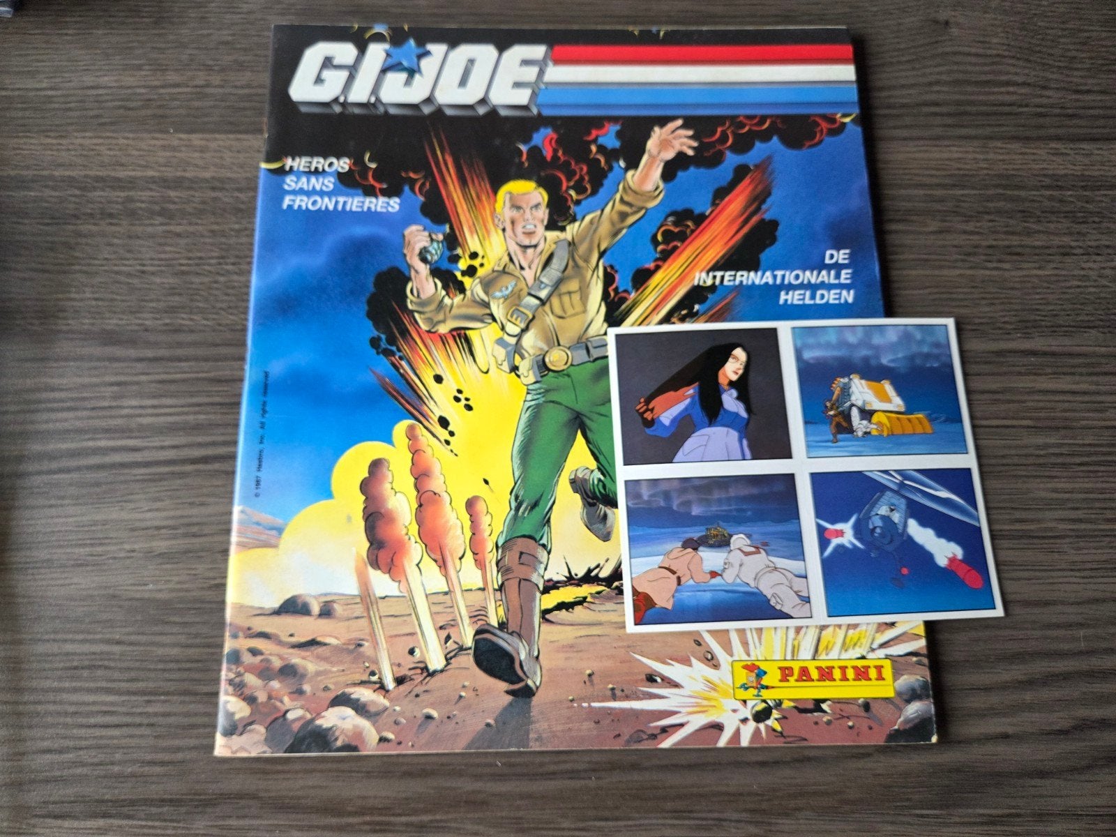 Panini leeg album + stickervel GI Joe, Ophalen of Verzenden, Zo goed als nieuw, Meerdere stickers