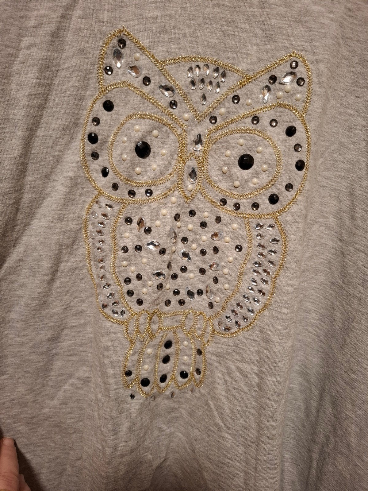 C&A Shirt Maat 56 met Uil van strassteentjes, Kleding | Dames, Grijs, Shirt of Top, Ophalen of Verzenden, Gedragen