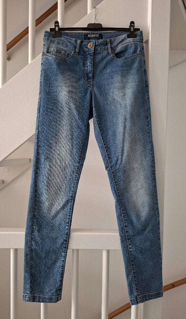 Spijkerbroek / jeans high rise blue denim NickJean maat 36, Blauw, NickJean from Amsterdam, Ophalen of Verzenden, Zo goed als nieuw