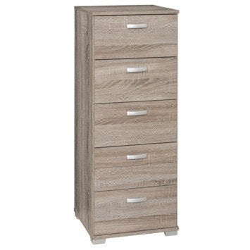 Gezocht: Ladekastje Truffel Eiken (Gamma type Kim), Huis en Inrichting, Kasten | Ladekasten, Gebruikt, 5 laden of meer, 100 tot 150 cm