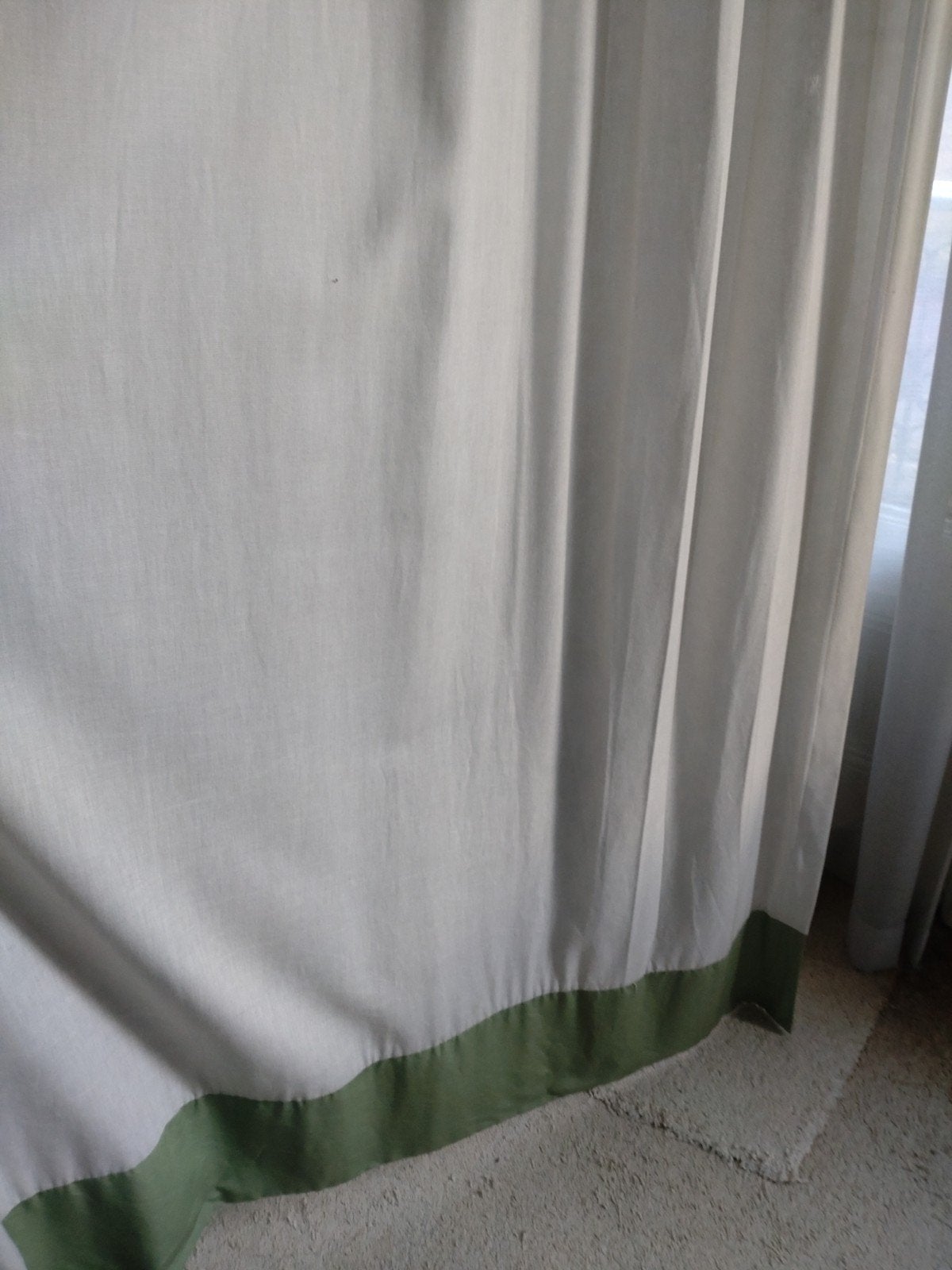Twee stuks gordijnen - katoen, Huis en Inrichting, Ophalen, Gebruikt, 300 cm, Vouwgordijn