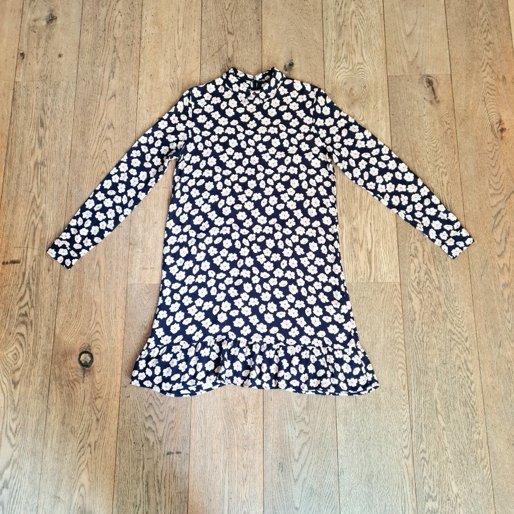 Zwarte mini-jurk van Ganni met bloemenprint, Kleding | Dames, Overige kleuren, Ganni, Ophalen of Verzenden, Maat 36 (S)