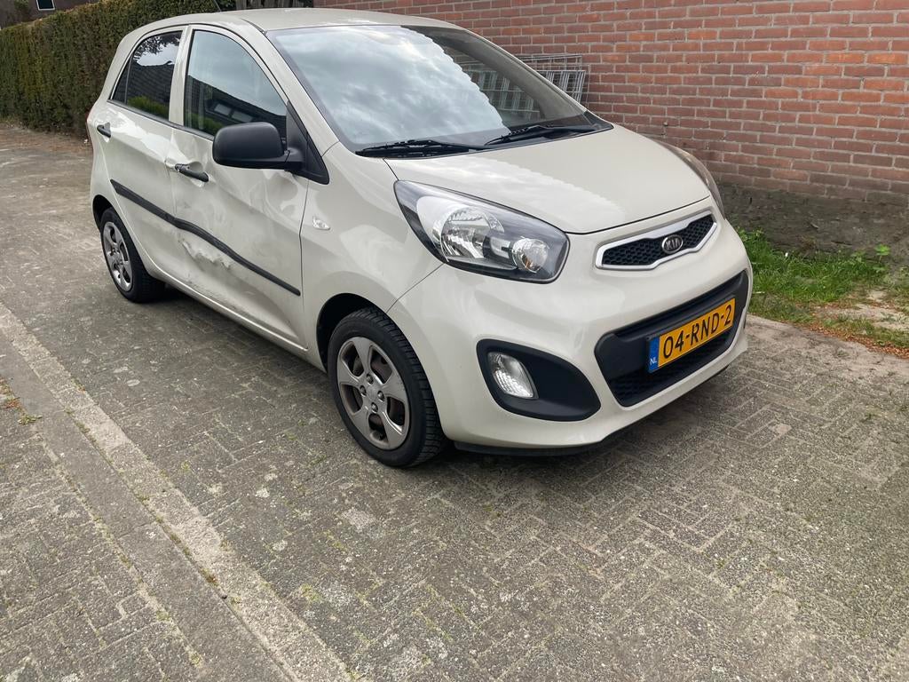 Kia picanto bj 2011 65000 km portier schade, Ophalen, Wit, Benzine