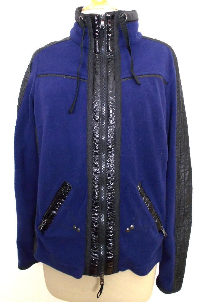 Sportief blauw/zwart fleece vest jasje! L, Maat 42/44 (L), Zo goed als nieuw, Jasje, Verzenden