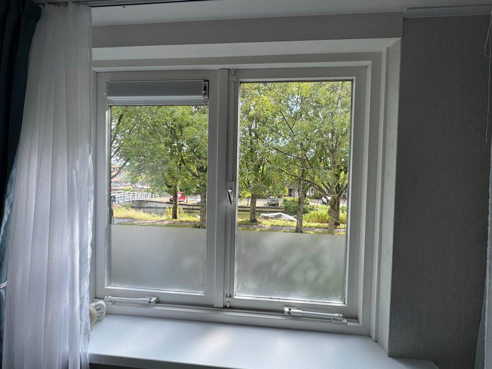 Gevelraam hout met Dubbelglas (155 x 135cm), Ophalen, Gevelraam of Ruit, Gebruikt, 80 tot 120 cm