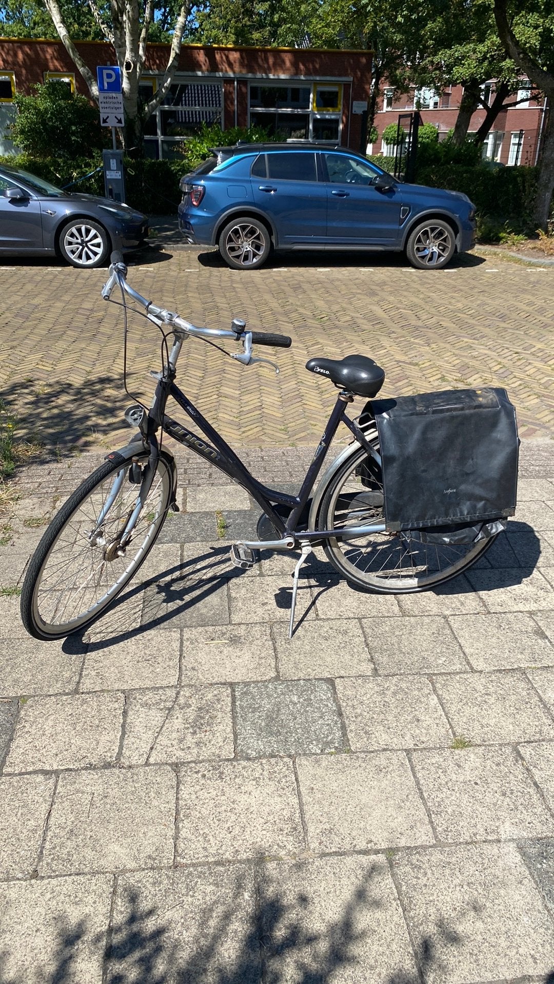 Damesfiets met fietstassen, Ophalen, Gebruikt, 47 tot 50 cm, Versnellingen