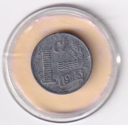 1 Cent 1943  Fraai    zink, Postzegels en Munten, Munten | Nederland, Verzenden, Koningin Wilhelmina, 1 cent, Losse munt