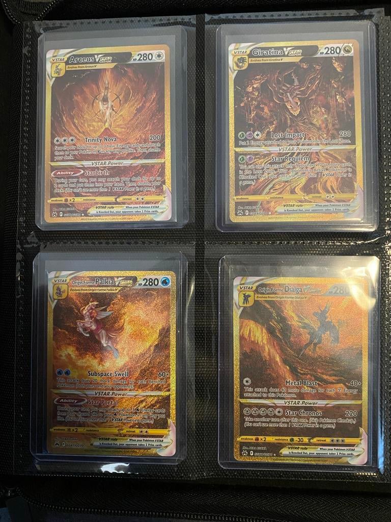 Pokémon VSTAR Gold Set Arceus, Giratina, Palkia, Dialga, Hobby en Vrije tijd, Verzamelkaartspellen | Pokémon, Zo goed als nieuw