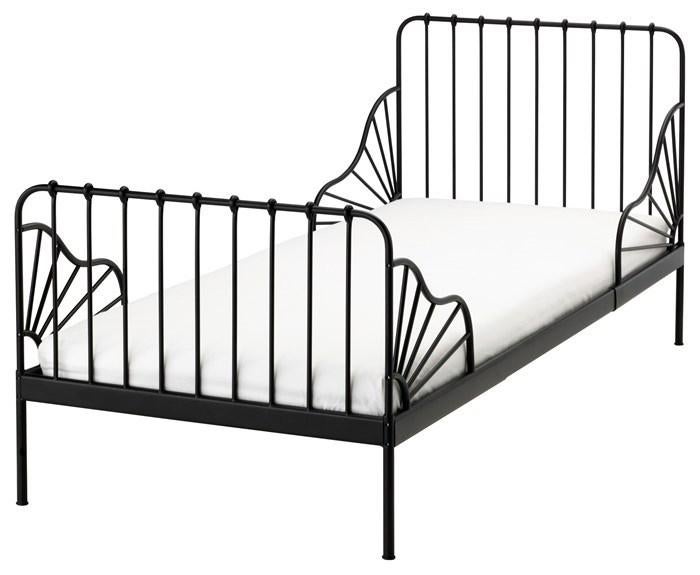 2x Ikea minnen peuter meegroeibed zwart en wit, Ophalen, 70 tot 85 cm, Zo goed als nieuw, Matras