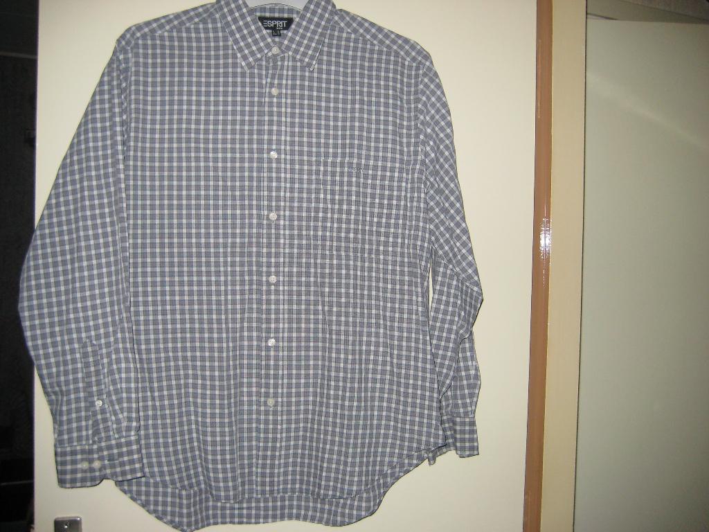 Geruit Esprit hemd, L, Ophalen of Verzenden, Zo goed als nieuw, Overige kleuren, Halswijdte 41/42 (L)