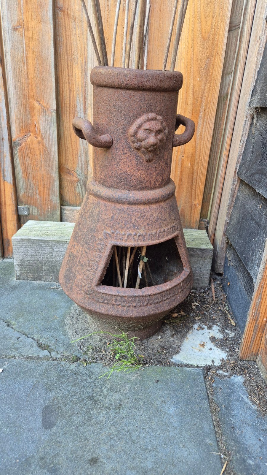 Rustieke gietijzeren vuurkorf/vuurton, 60 cm hoog, Ophalen