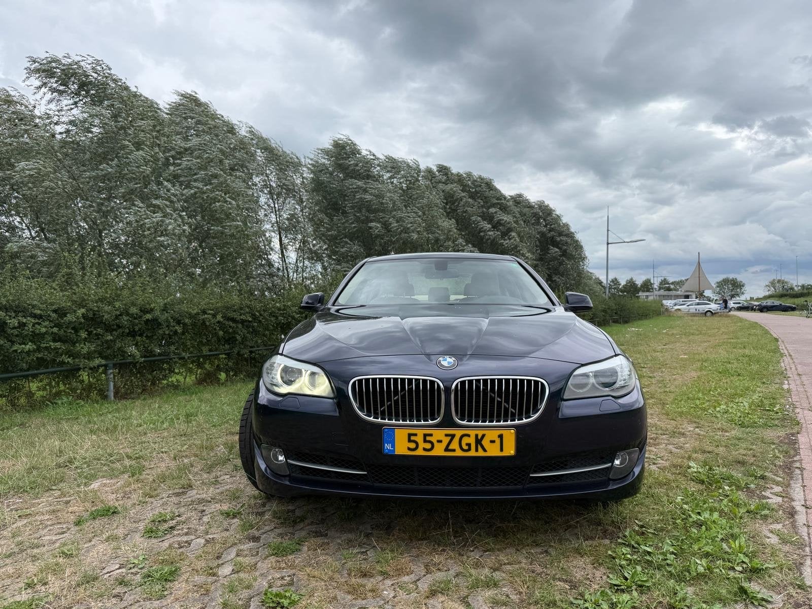BMW 5-Serie 535i 306pk Aut. 2012 Blauw, Achterwielaandrijving, Beige, 1675 kg, 2000 kg