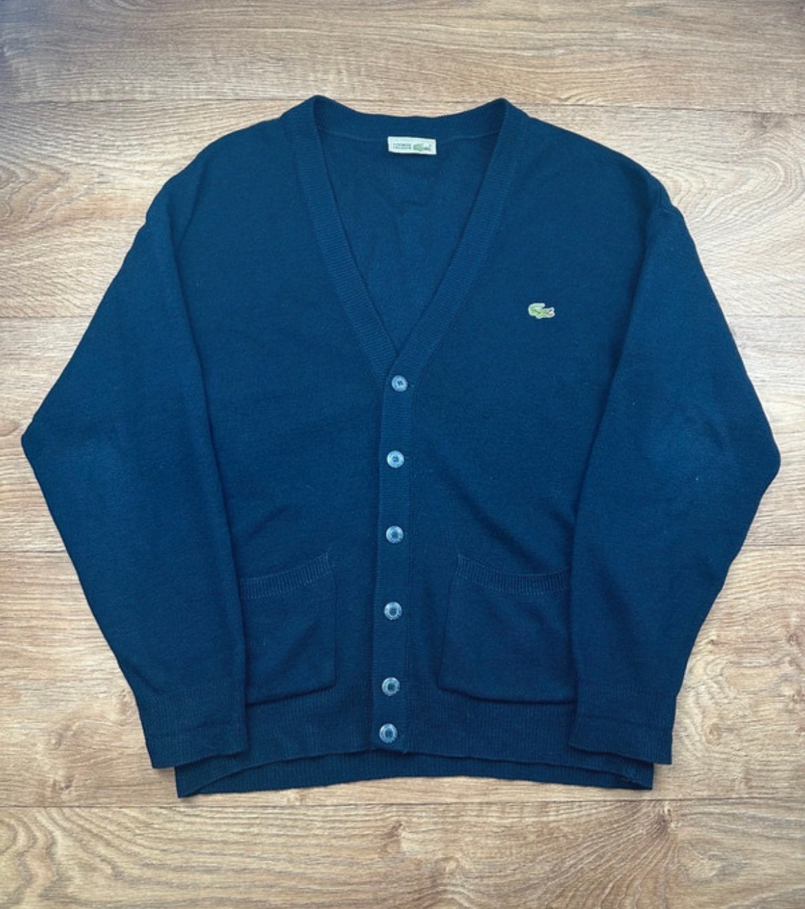 Lacoste Preppy Cardigan Vest Made France 4 M/L Ralph Lauren, Ophalen of Verzenden, Zo goed als nieuw, Maat 48/50 (M), Blauw