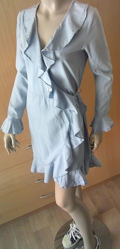 Maria Tailor Skylight blue jurk met rouches maat S, Knielengte, Gedragen, Verzenden, Blauw