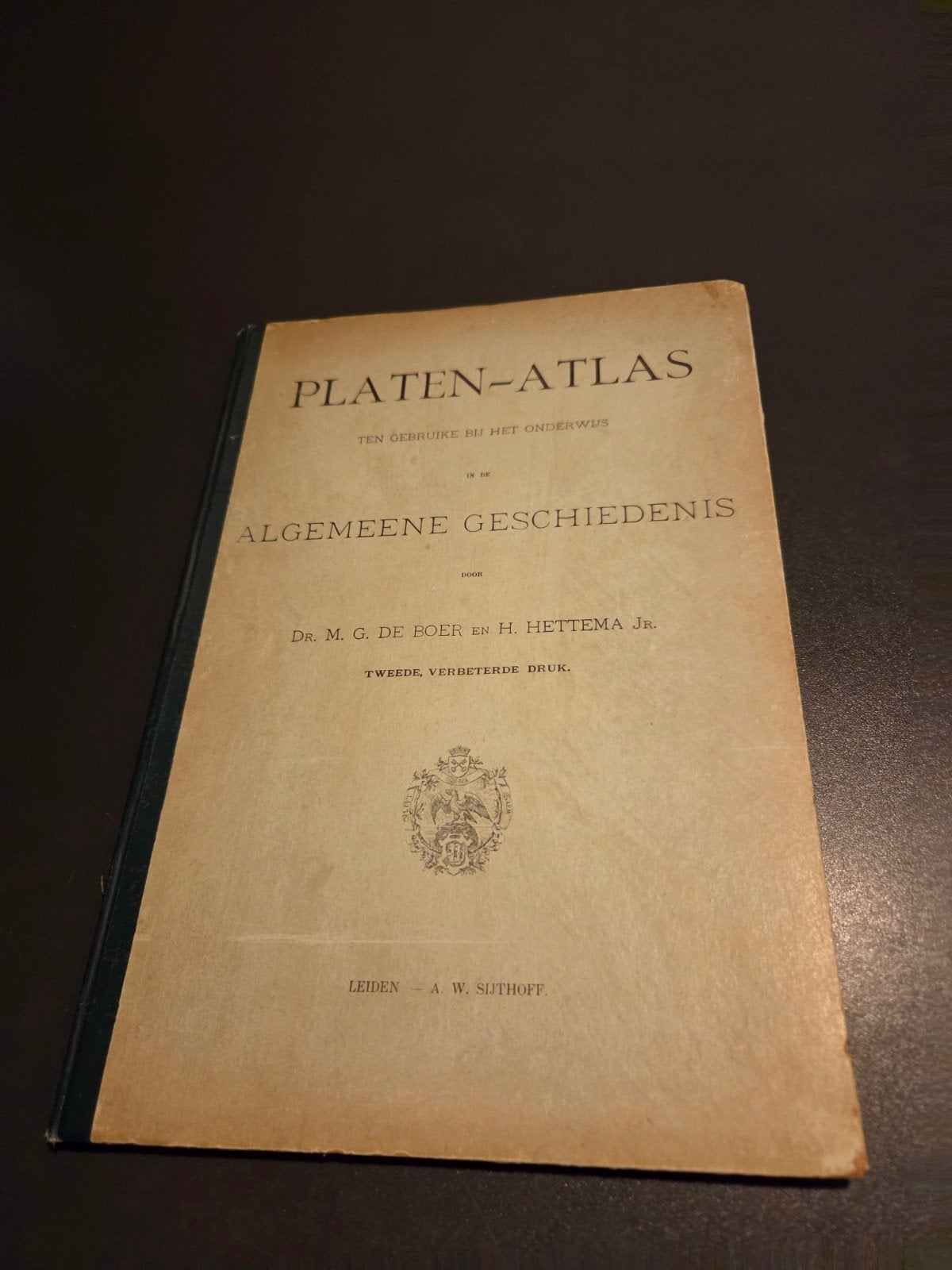 Historisch schoolatlas(1906) Platen Atlas 2e druk, Boeken, Ophalen of Verzenden, Gelezen, 1800 tot 2000, Overige atlassen