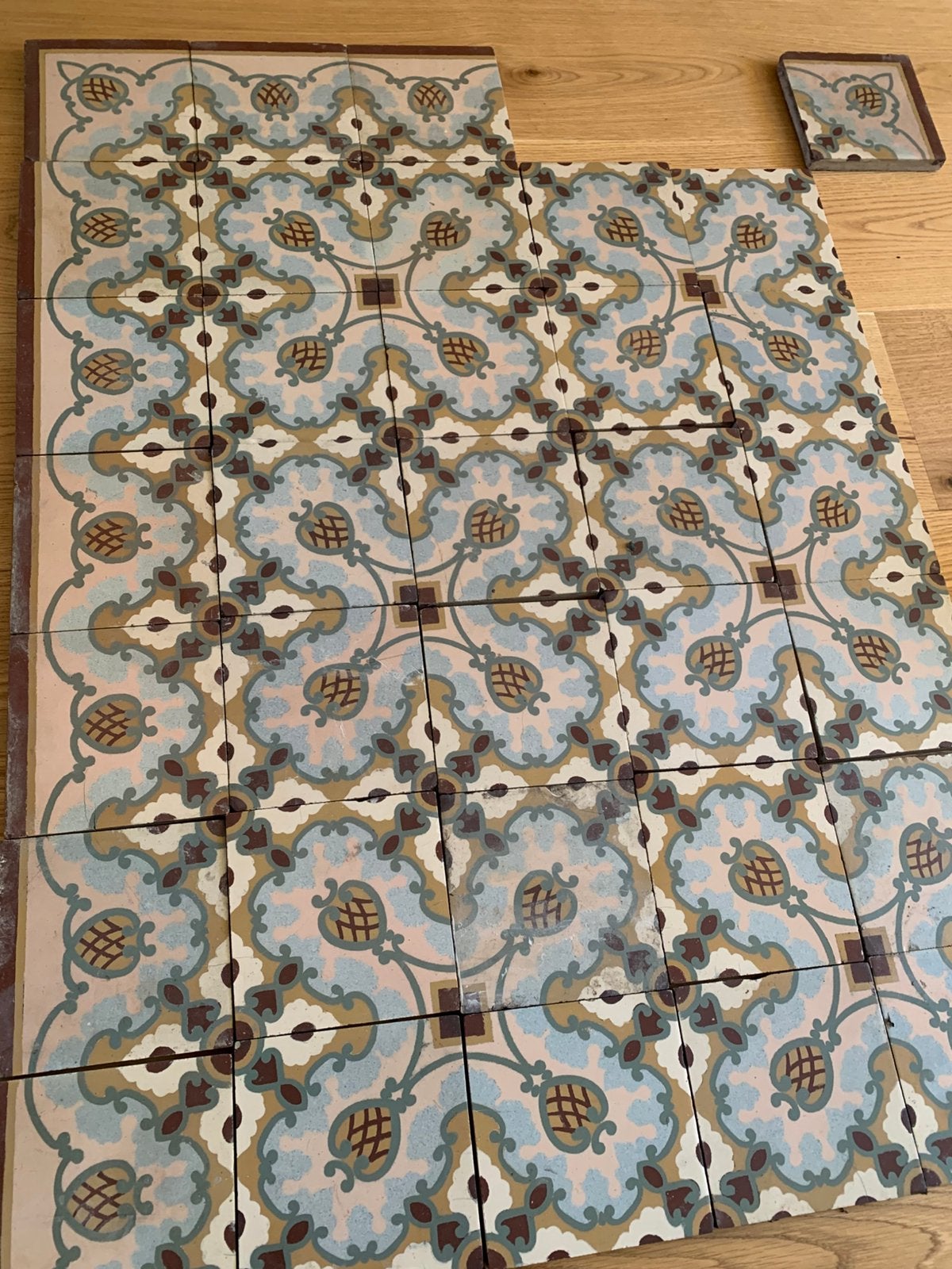 Antieke tegels Jugendstill, Art Nouveau, Overige materialen, Gebruikt, Minder dan 20 cm, Minder dan 5 m²