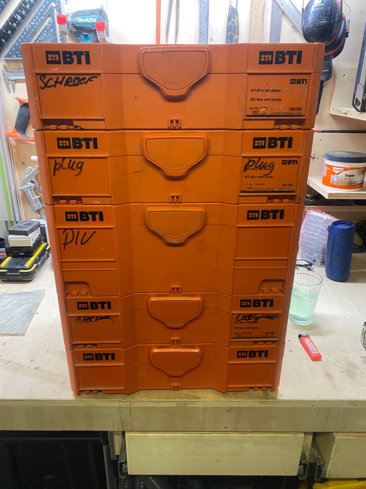 BTI Gereedschapskoffers - Set van 5, Doe-het-zelf en Verbouw, Gereedschapskisten, Ophalen, Gevuld, Gebruikt