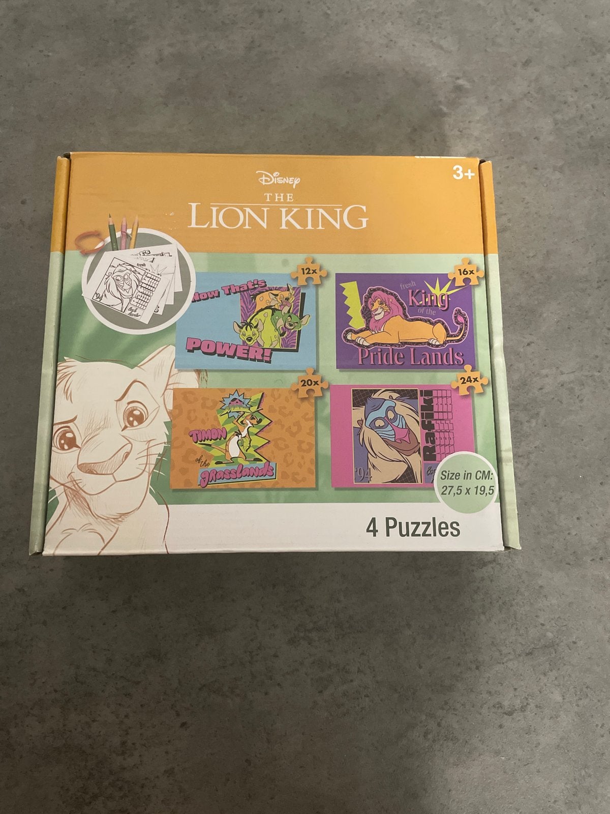 Disney The Lion King Puzzels - 4 in 1 set, Ophalen of Verzenden, 10 tot 50 stukjes, Gebruikt, 2 tot 4 jaar