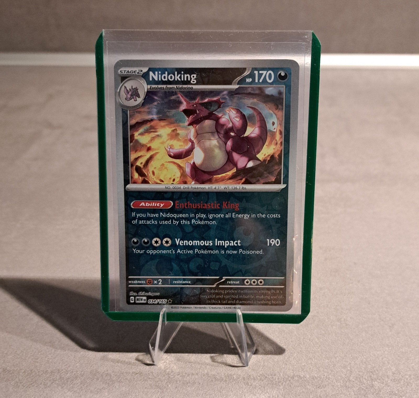 Nidoking 034/165 reverse holo, Ophalen of Verzenden