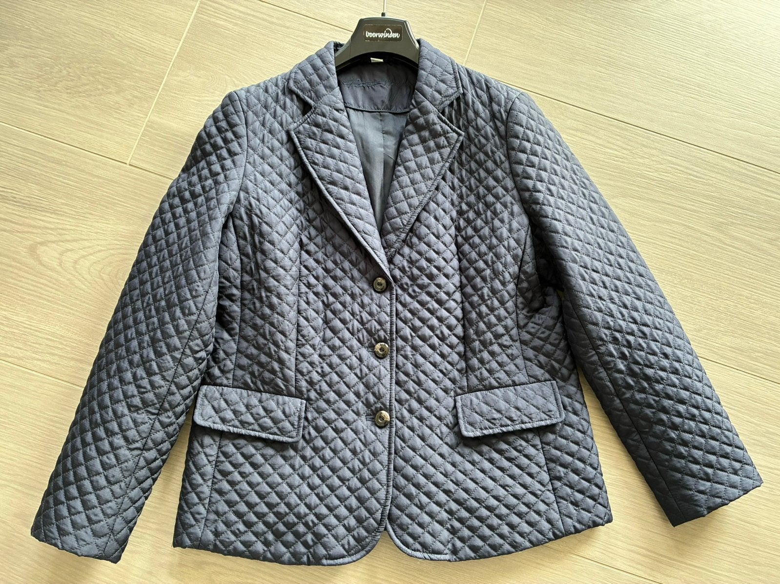 Peter Hahn gewatteerde blazer, mt 40 (pure silk), Ophalen of Verzenden, Zo goed als nieuw, Maat 38/40 (M), Blauw