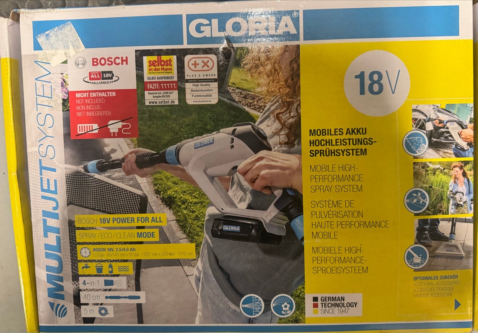 Gloria hogedruk reiniger - Mobiel accu sproeisysteem, Verzenden, Nieuw, Overige typen