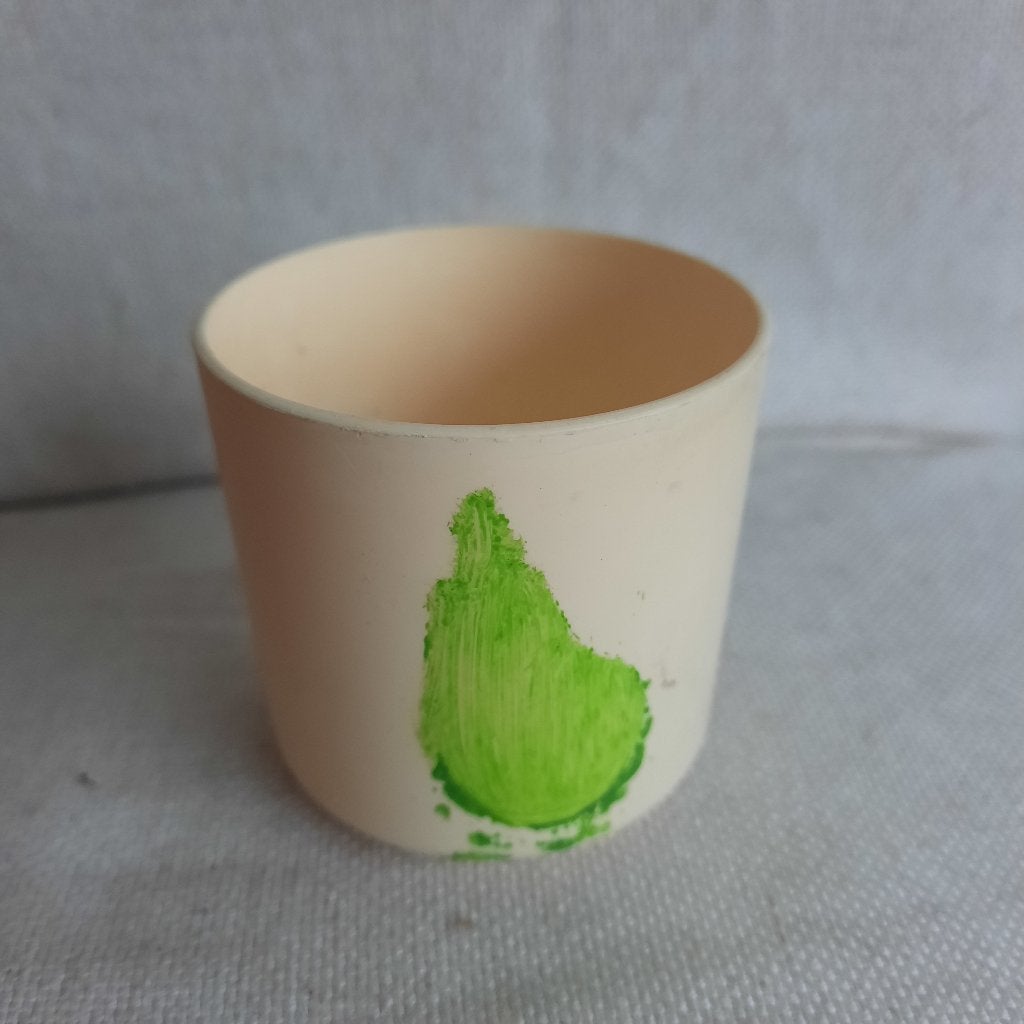 Vintage YPMA bloempotje wit plastic ø 6 cm, Ophalen of Verzenden