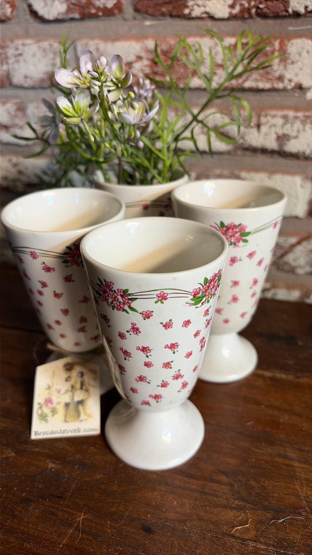 Vintage Yves Rocher Mazagran koffiebekertjes 4 st./ Brocante, Ophalen of Verzenden