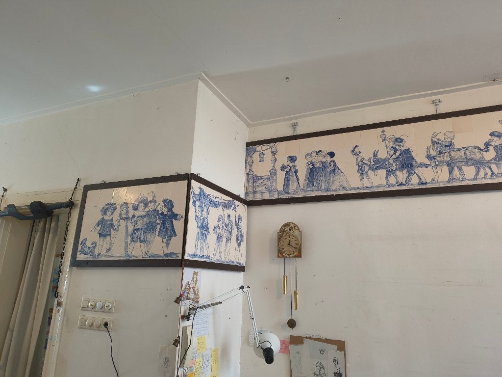 Uniek tegeltableau De blauwe Parade Die Poort van Cleve, Ophalen