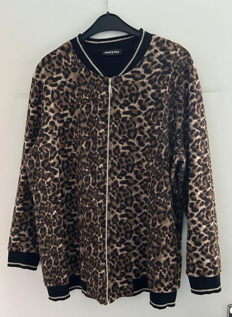 See You vestje / jasje tijgerprint maat 48, Kleding | Dames, Overige kleuren, See You, Trui of Vest, Ophalen of Verzenden