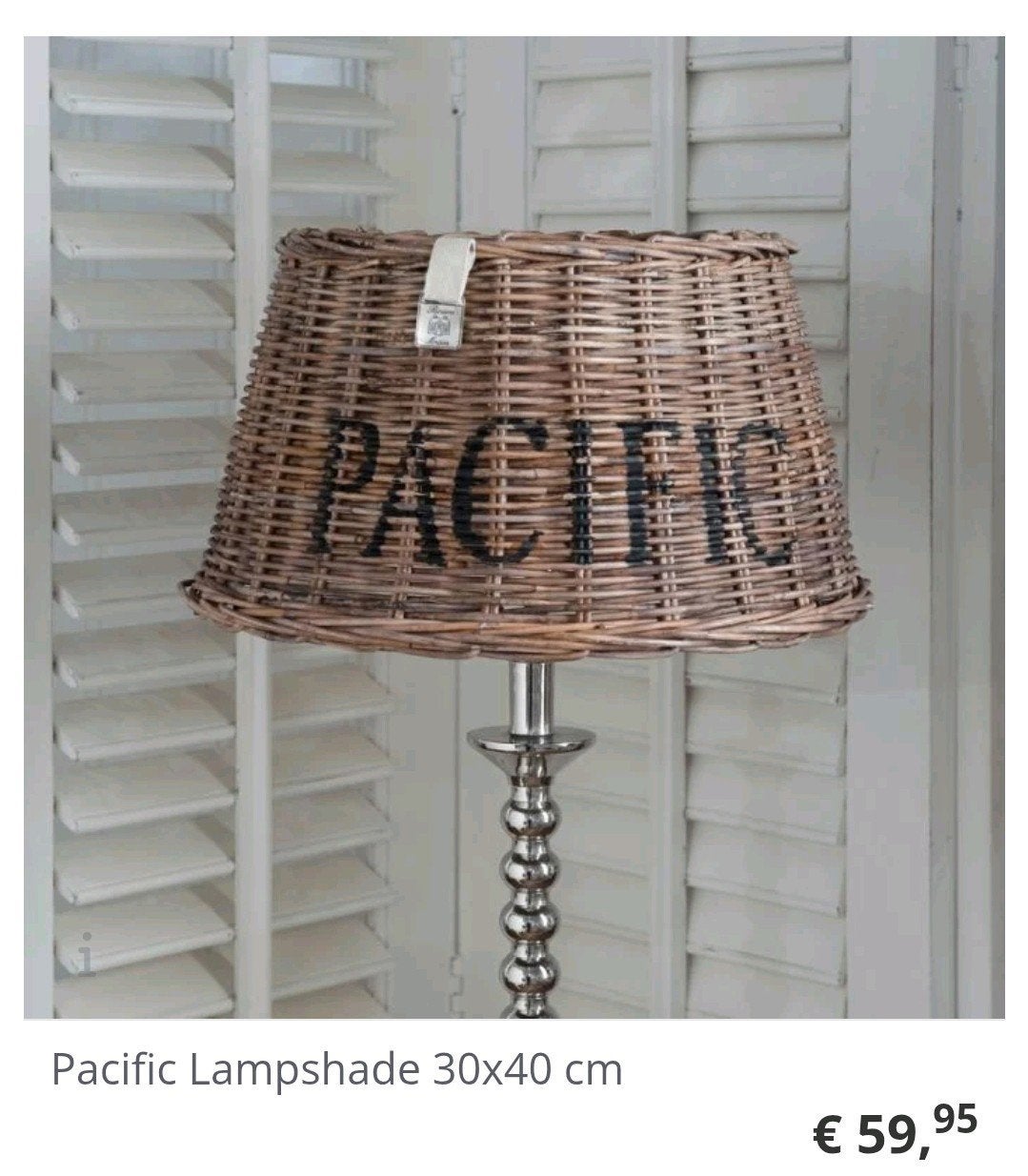 25% korting * NIEUW RIVIERA MAISON RR PACIFIC LAMPSHADE L *, Ophalen of Verzenden, Nieuw