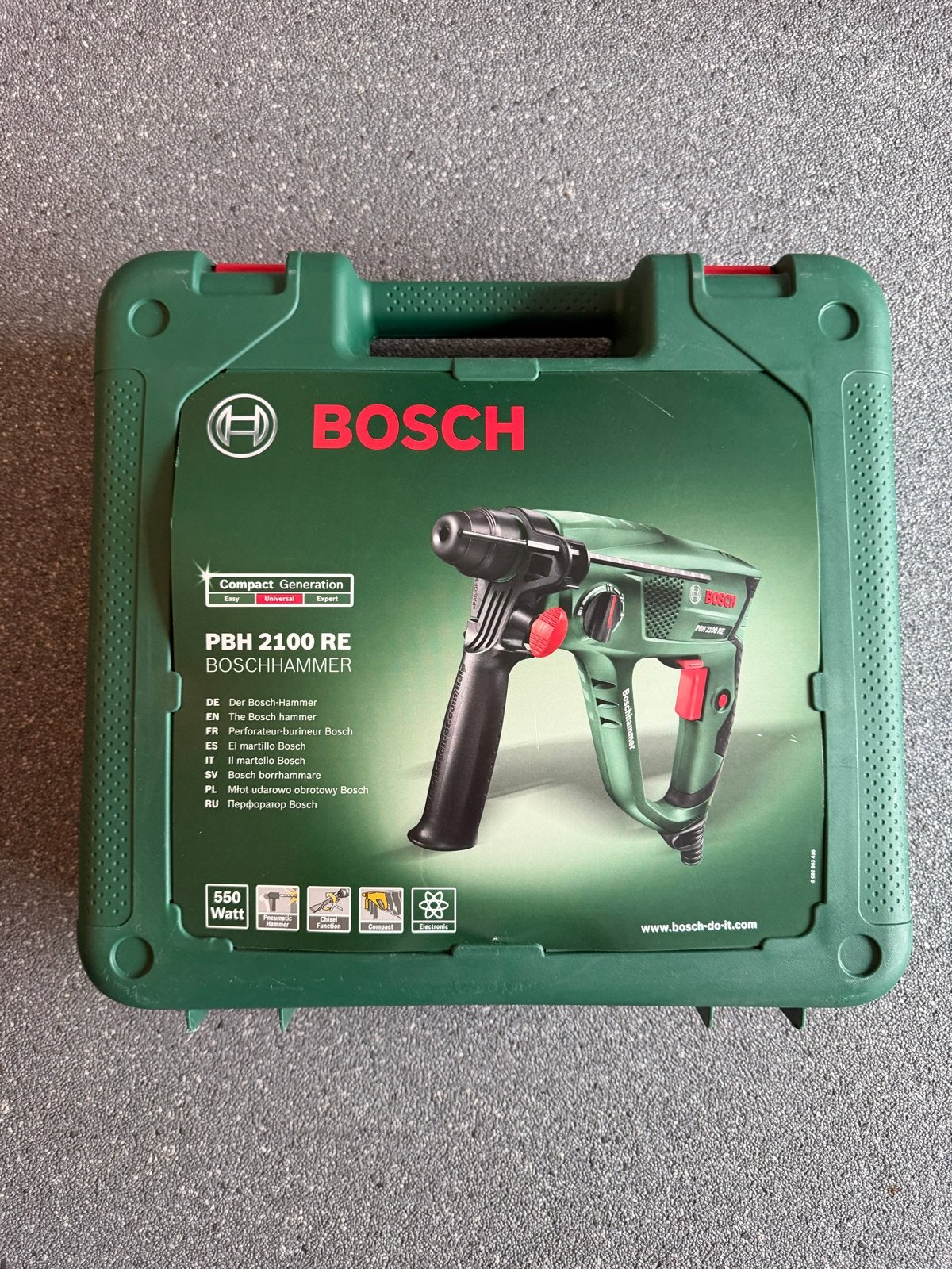 Bosch PBH 2100 RE Boorhamer - 550 Watt, Boor- en/of Breekhamer, Ophalen of Verzenden, Zo goed als nieuw, Klopboormechanisme