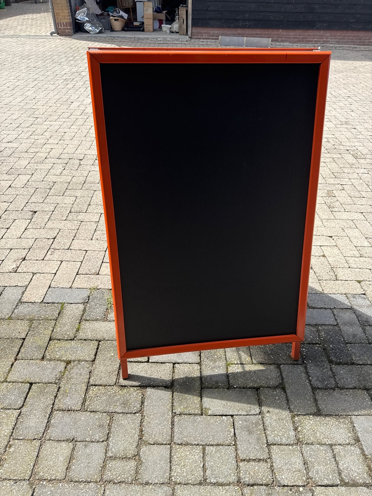 Krijtbord A-standaard - Oranje frame, Diversen, Ophalen