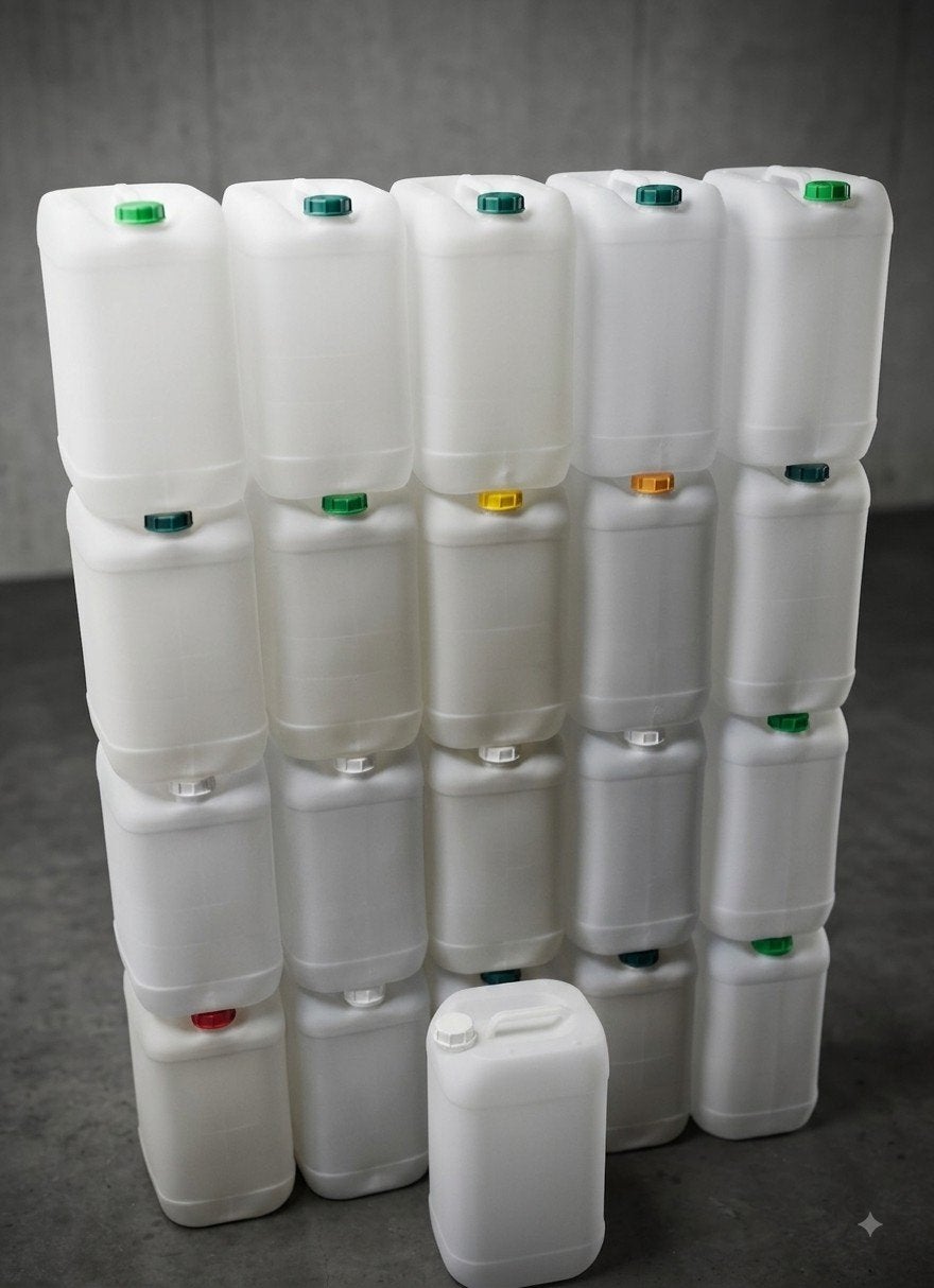 18 x 25 liter sterkte kunststof jerrycan un gekeurd, Minder dan 75 liter, Ophalen