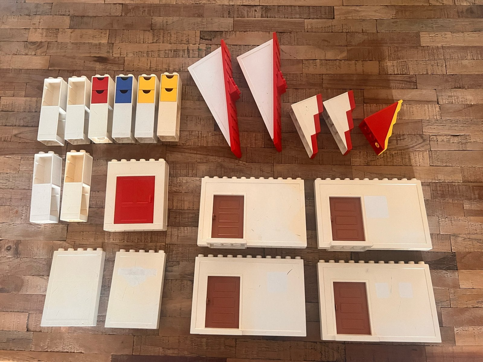 Vintage Duplo onderdelen voor huis: dak, deuren, lades, Ophalen of Verzenden, Gebruikt, Losse stenen, Duplo