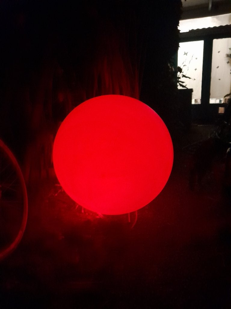 tuinlamp, buitenlamp, bol lichtobject, lichtbol, Tuin en Terras, Buitenverlichting, Kunststof, Gebruikt, Minder dan 50 watt, Ophalen of Verzenden
