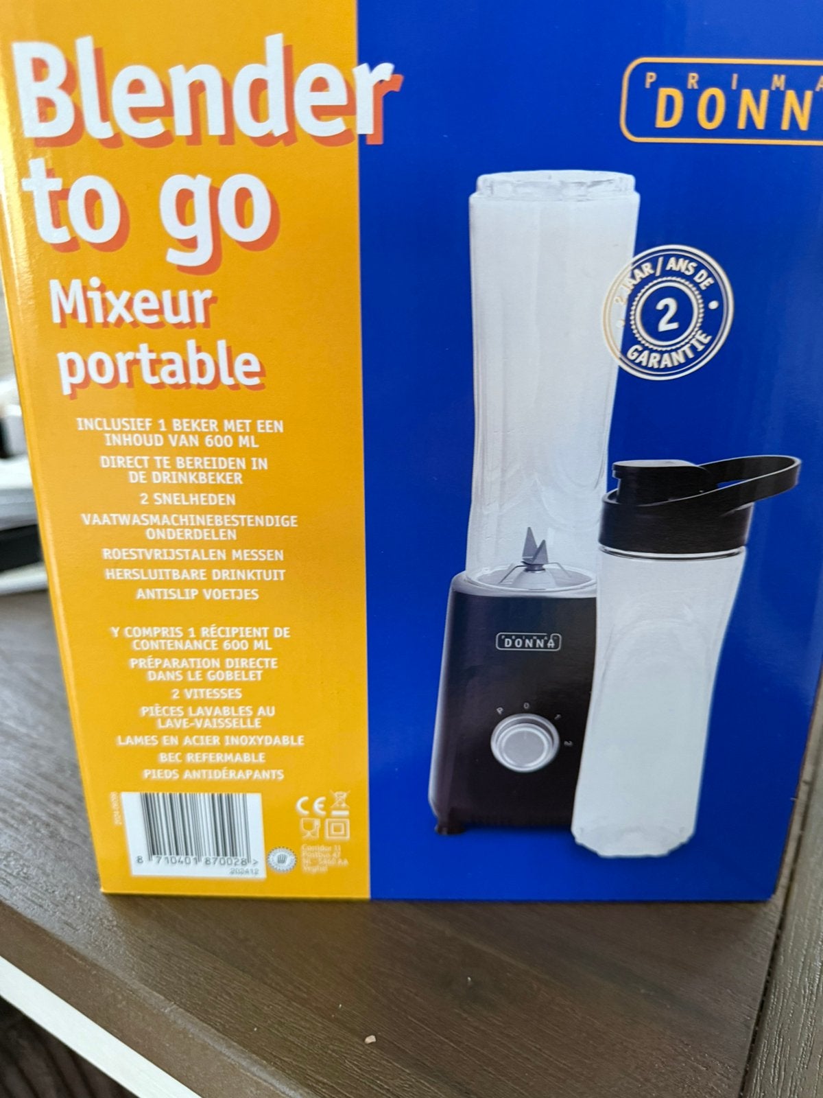 Prima Donna blender to go zwart, Huis en Inrichting, Ophalen of Verzenden, Nieuw, Zwart