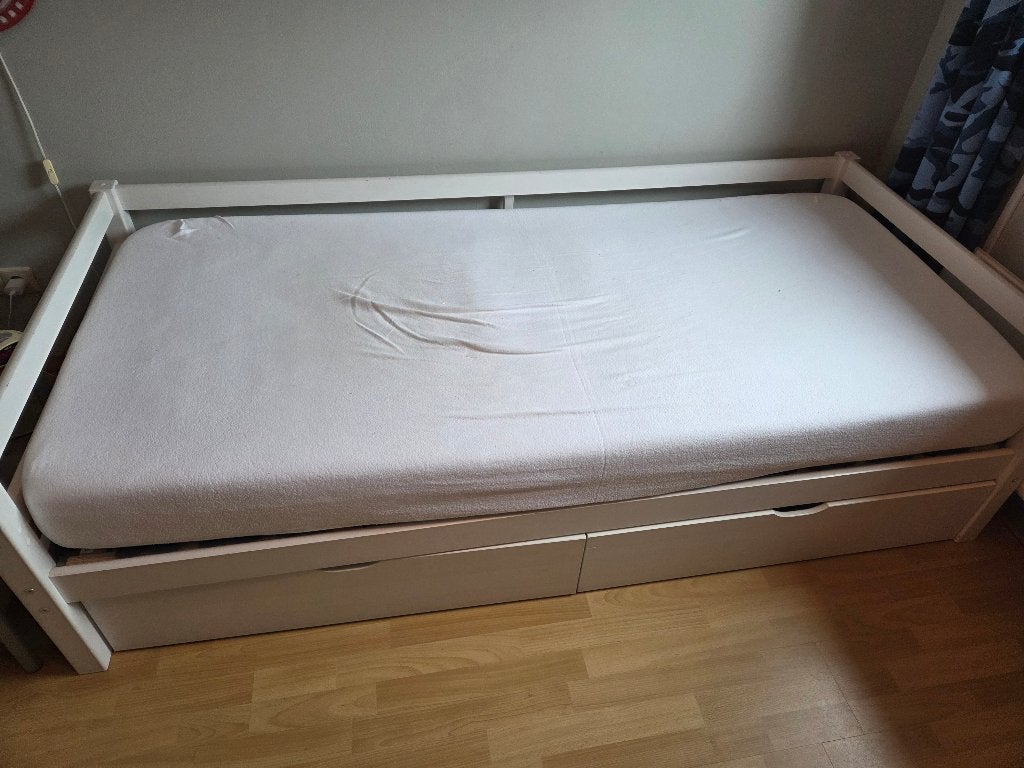 ledikant met lades, Ophalen, Gebruikt, 90 cm, Eenpersoons