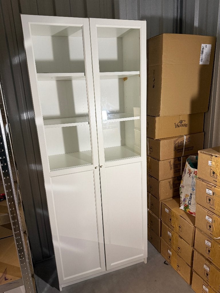 Ikea Billy/Oxberg vitrinekast, Ophalen, 200 cm of meer, 50 tot 100 cm, Zo goed als nieuw