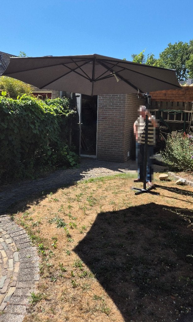 Ongebruikte (nieuwe) zweefparasol Everite ø 3m, Ophalen, Kantelbaar, Nieuw, Zweefparasol