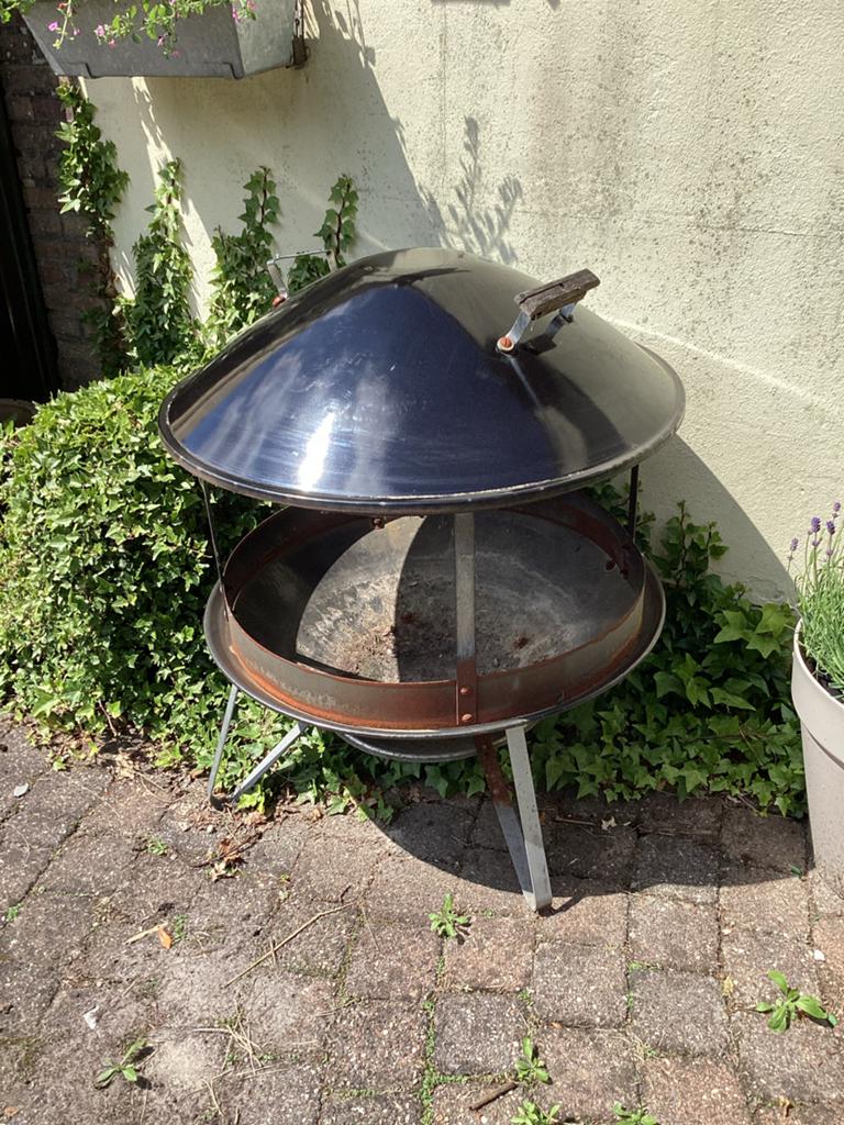 Gebruikte vuurkorf/vuurton met deksel GRATIS!, Ophalen, Gebruikt, Vuurkorf