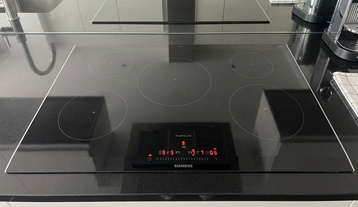 Siemens 5 pits inductie kookplaat 80 cm zo goed als nieuw, Witgoed en Apparatuur, Ophalen, Zo goed als nieuw, Inbouw, Inductie