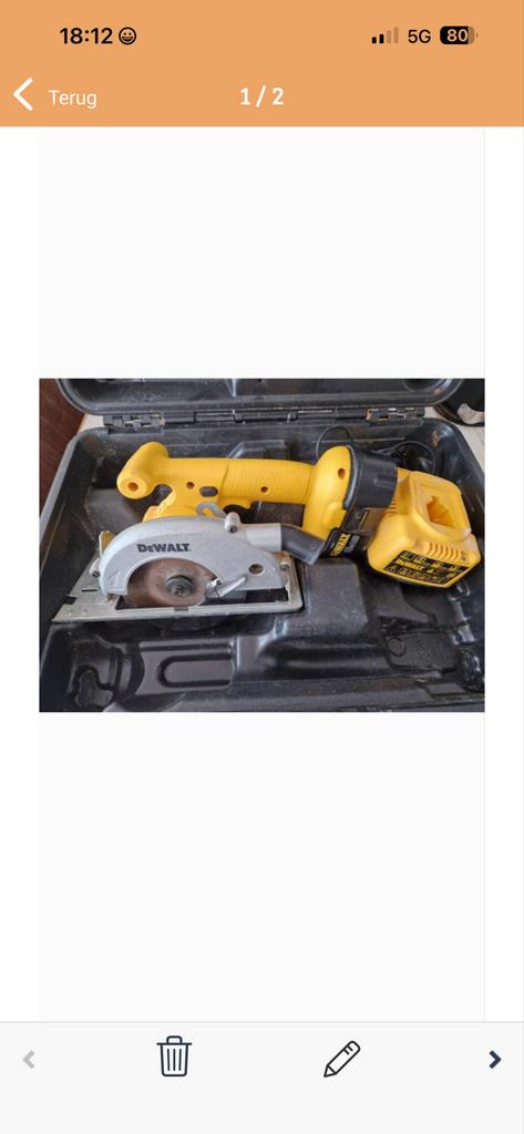 DeWalt Accu Cirkelzaag - Compact en Krachtig, Doe-het-zelf en Verbouw, Gereedschap | Zaagmachines, Minder dan 30 mm, Gebruikt
