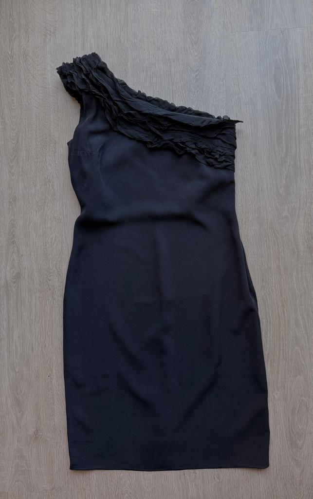 Originele Valentino Jurk - Zwart, One-Shoulder, Maat S, Kleding | Dames, Zwart, Ophalen of Verzenden, Maat 36 (S), Gedragen