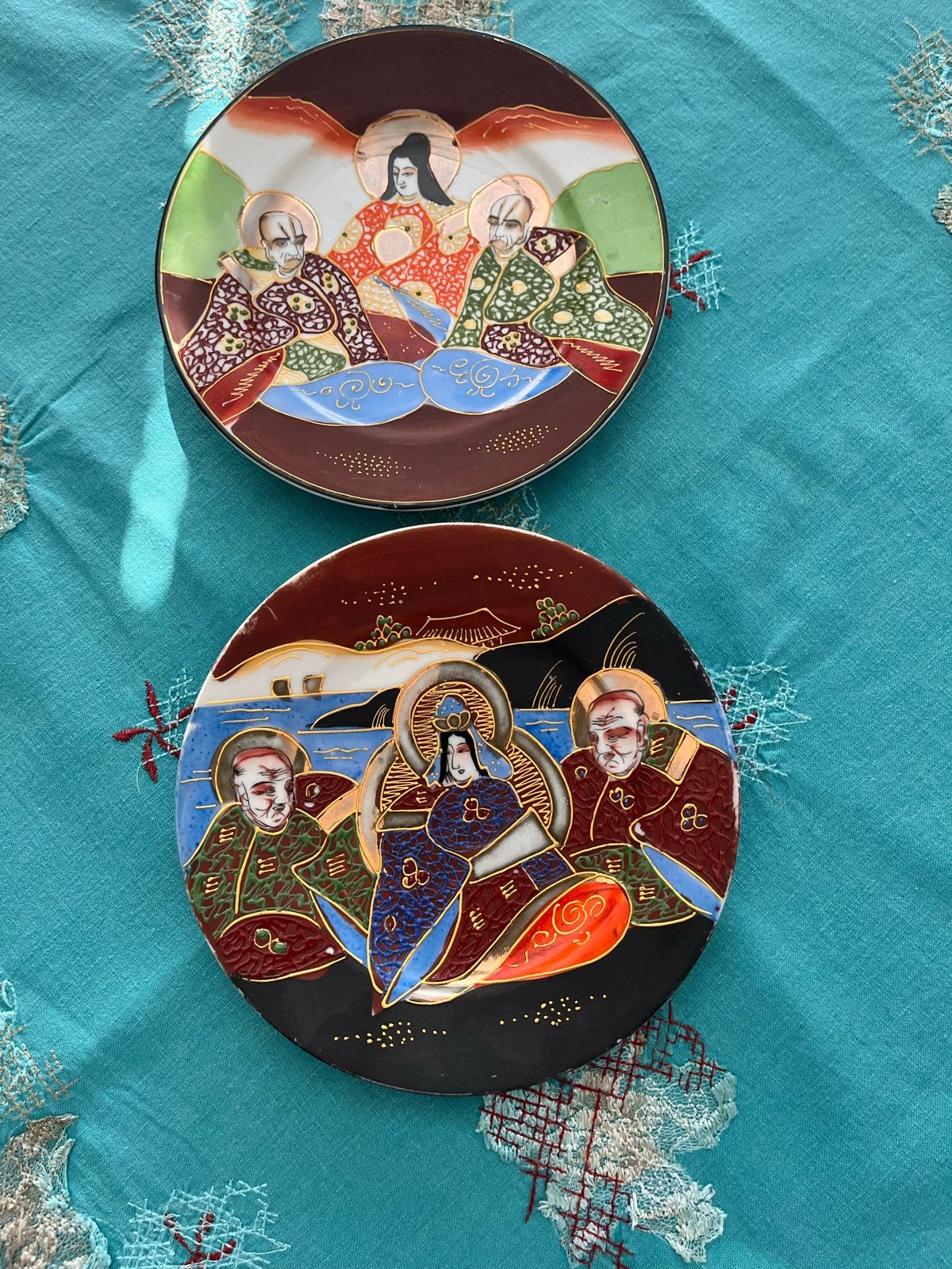 Set van 2 antieke Japanse Satsuma borden, Antiek en Kunst, Ophalen