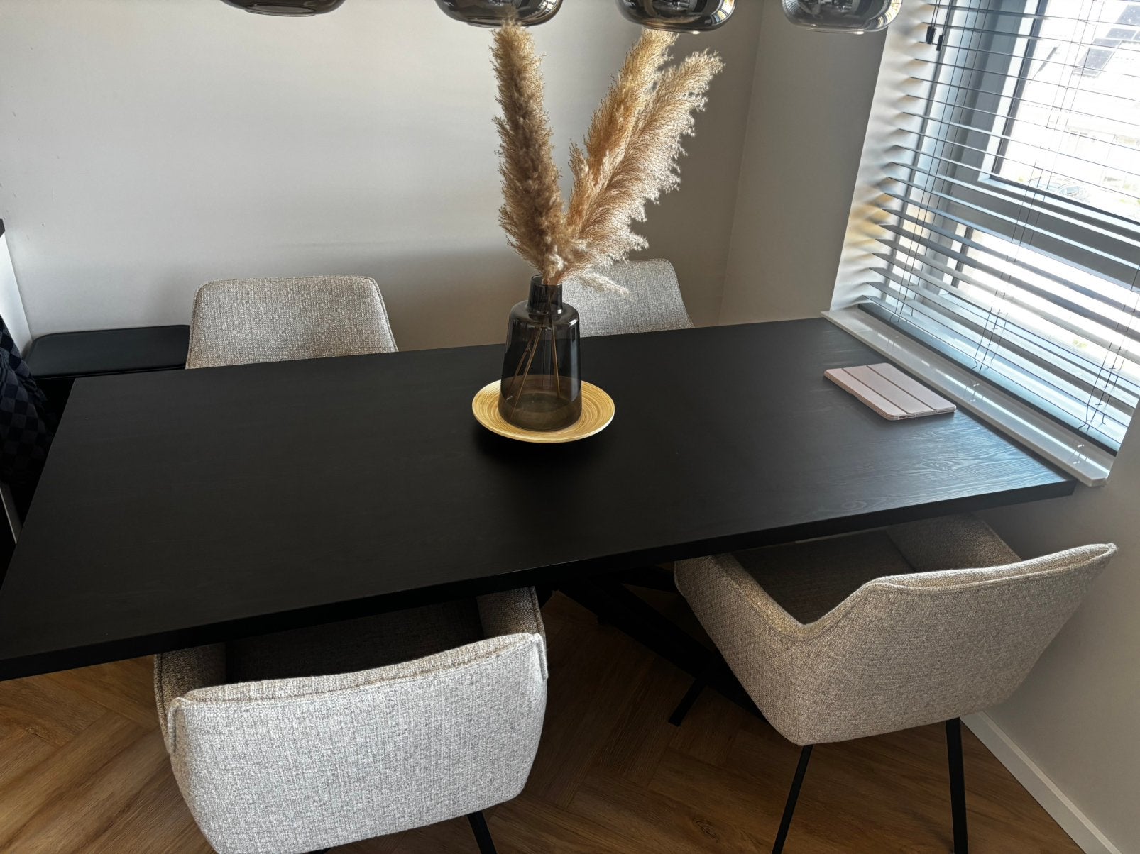 Moderne Pronto eettafel + 4 draaibare eetkamerstoelen, Huis en Inrichting, Tafels | Eettafels, Ophalen, 50 tot 100 cm, Zo goed als nieuw