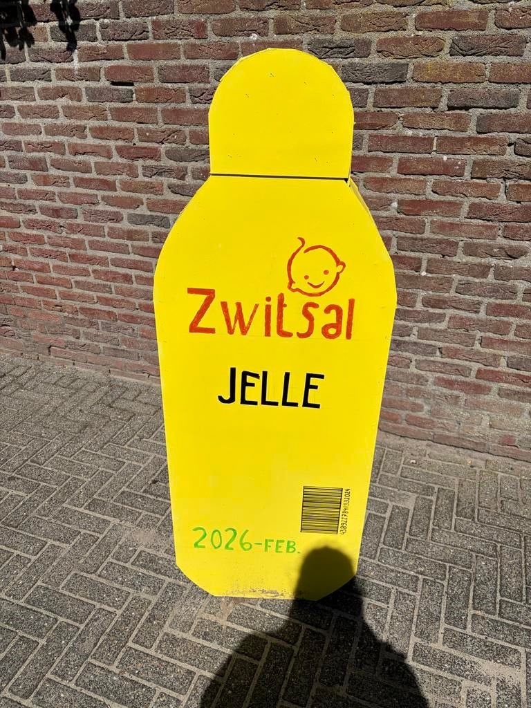Geboortebord Zwitsal fles, Ophalen, Gebruikt, Geboortebord