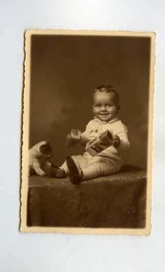 foto-sepia/oud-AMSTERDAM?-baby, Ophalen of Verzenden, Voor 1940, Kind