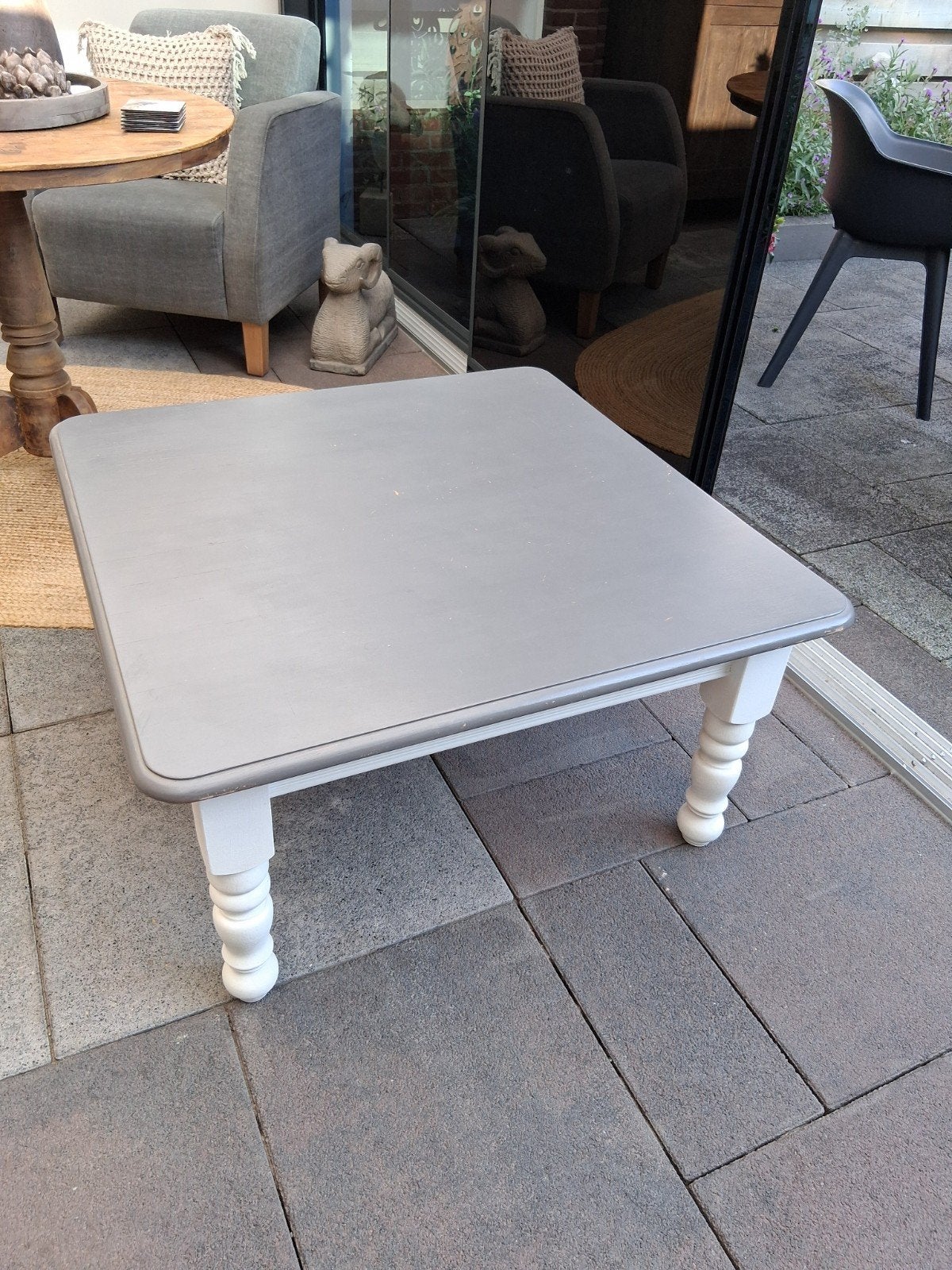 geverfde eiken salontafel, Ophalen, Rechthoekig, 100 tot 150 cm, 50 tot 100 cm